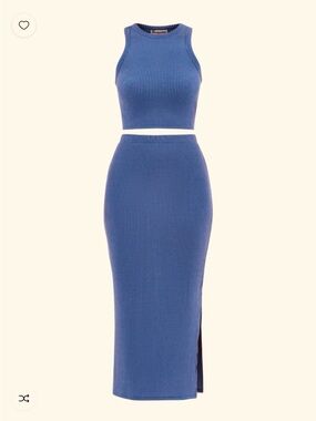 NOBO Ribbed Midi Skirt and tank set